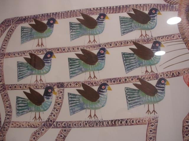 Ford Ruthling Signed Embossed Painting Cats Love Birds #1-K 1995 On Paper Framed gallery