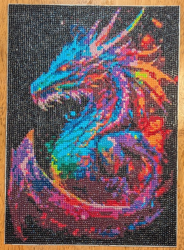 Rainbow Dragon Diamond Painting 30x40 cm Completed Sealed OOAK gallery