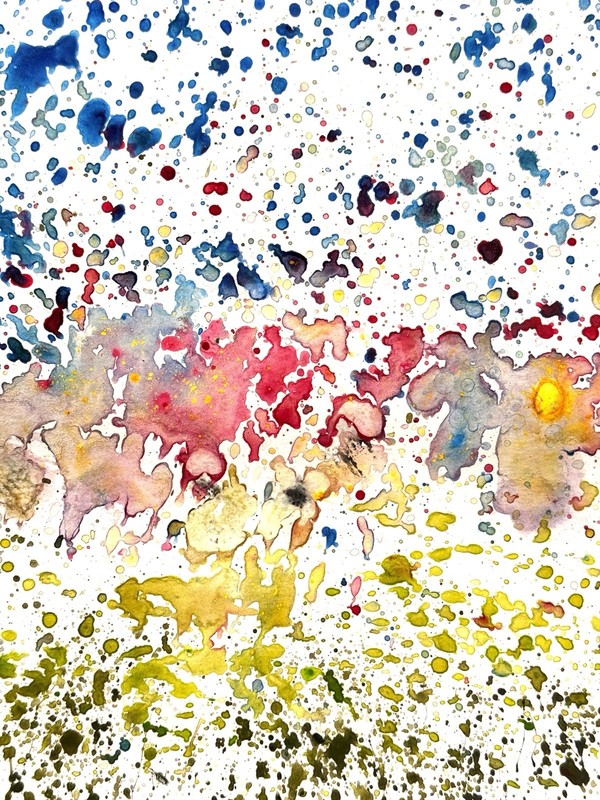 Original Abstract Expressionism 9X12 Paper Colorful Modern Handmade Signed gallery