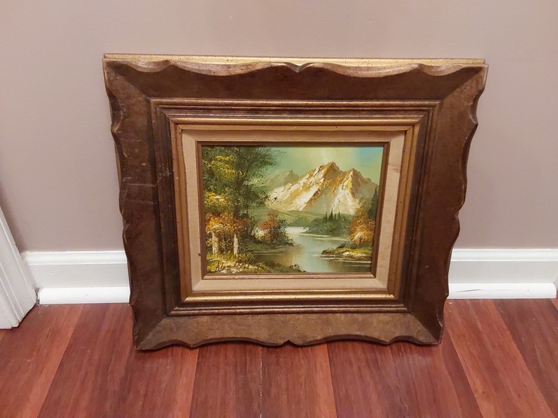 *ADAM CHAPPELL*LANDSCAPE MOUNTAINS OILPAINTING FRAMED 18" X 16" GC