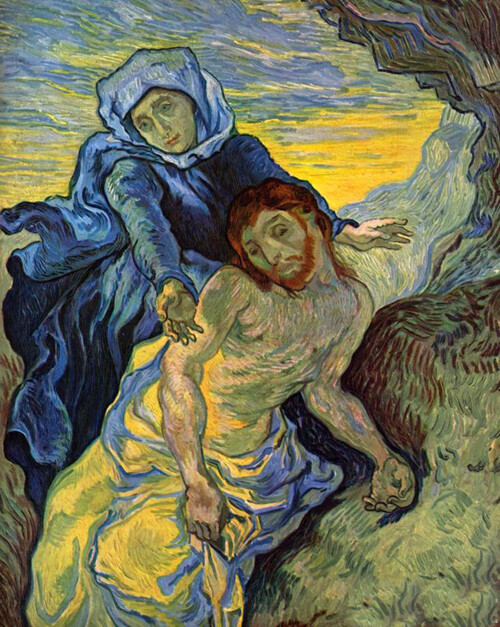 Oil painting Vincent Van Gogh – Piet madonna with christ hand painted in oil art
