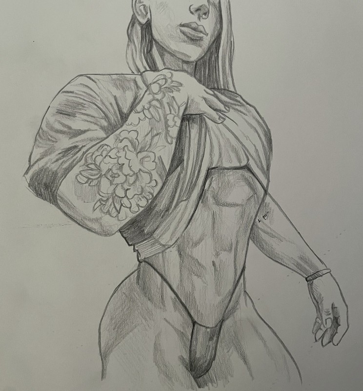Original Fine Art Woman’s Portrait Pencil Drawing 8×11