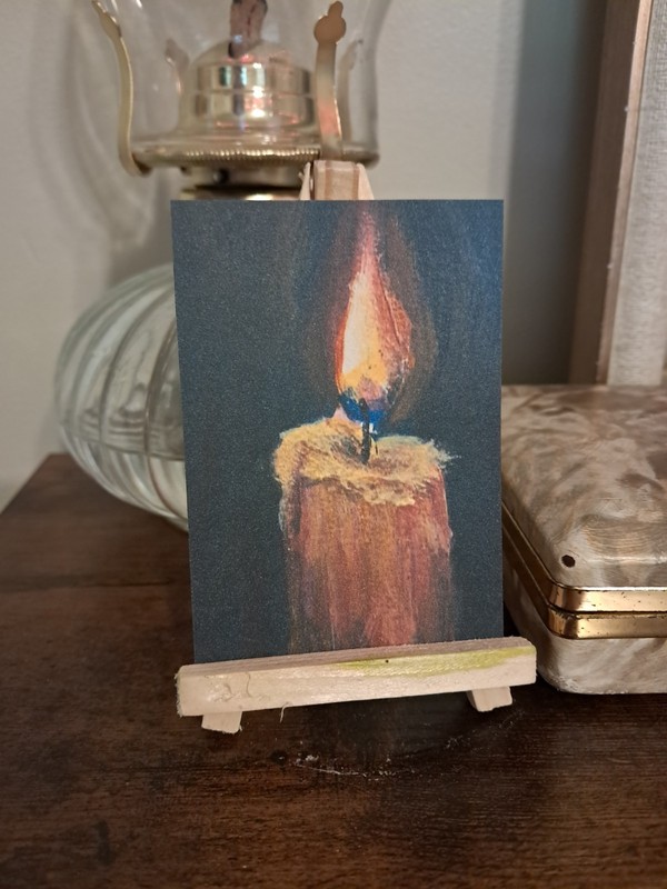 ACEO Candle Burning Fire Moody Art Painting | Heartandhorizonart gallery