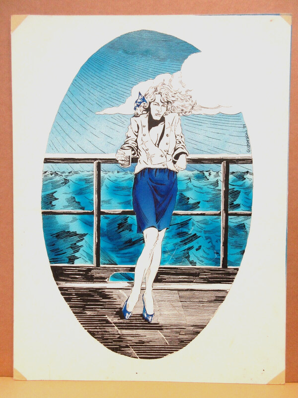 1989 ORIGINAL PAINTING signed GUSTAFSON FASHION ILLUSTRATION COMMERCIAL ART gallery