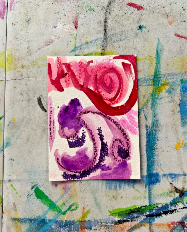 ACEO Original Abstract Mixed Media Painting 2.5 x 3.5