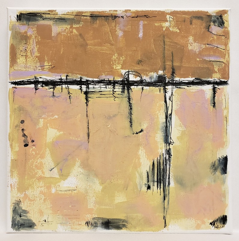 No.659 Original Abstract Modern Minimal Textured Painting By K.A.Davis