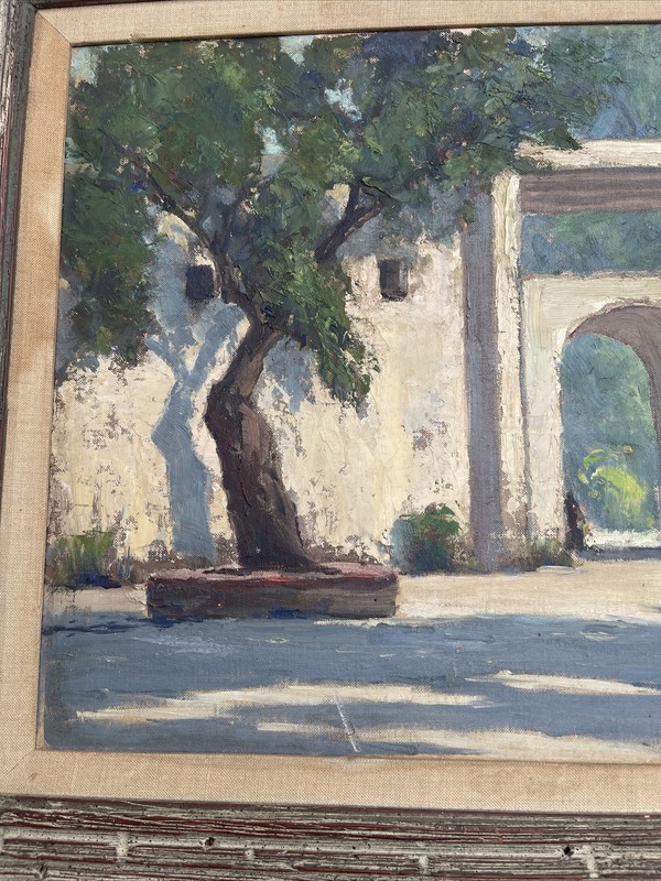 ANTIQUE Early California Mission Painting Harold Walsh Impressionism Exhibited gallery