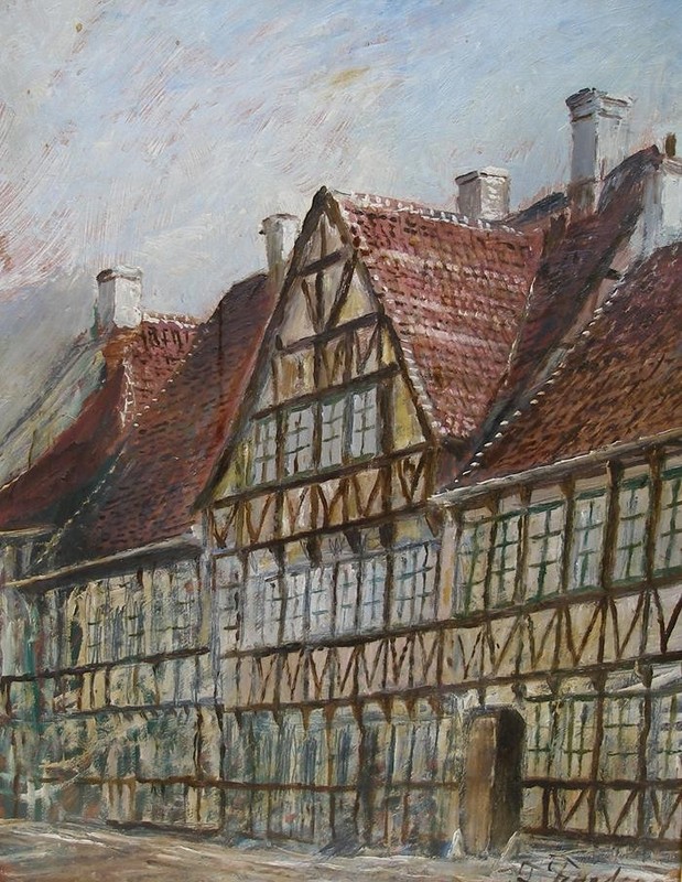 Frands Frandsen (1885) Renaissance Half-Timbered Buildings, Randers, Denmark gallery