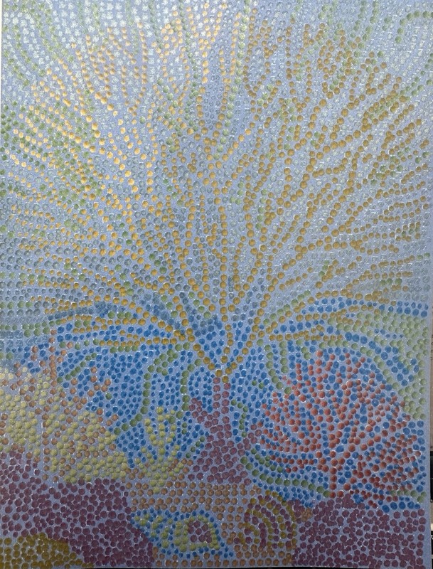 Dot Hand painted Sea Corals With Metallic Markers