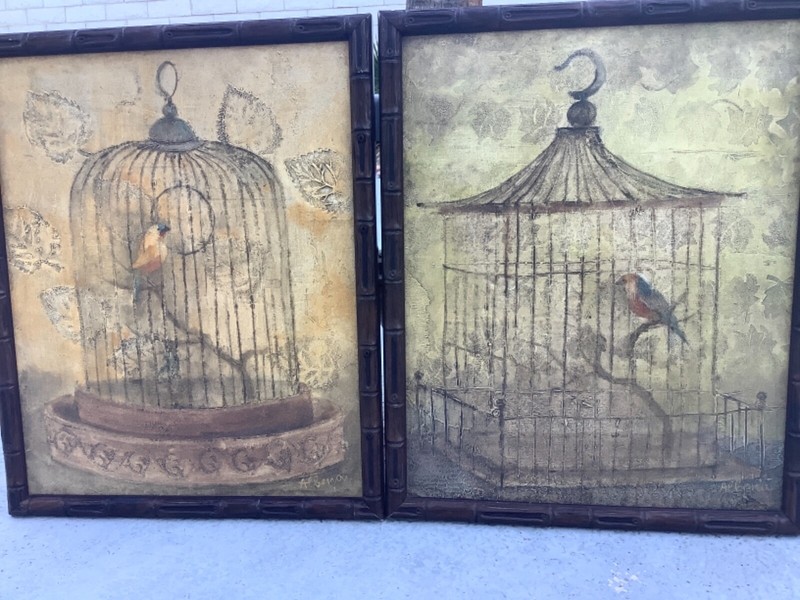 Vintage Wall Art by Albena Hristova Painting on Vintage Wood Frame set of 2 gallery