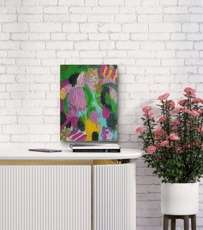 Debutant 11x14 ABSTRACT Flowers IMPRESSIONISM ORIGINAL Canvas gallery