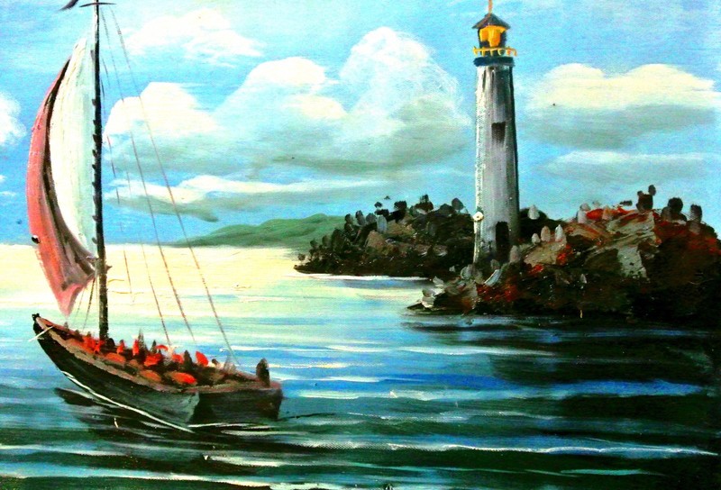Tom L.-Moonlight Serenade-Orig Oil Painting on Canvas, Hand Signed by the Artist gallery