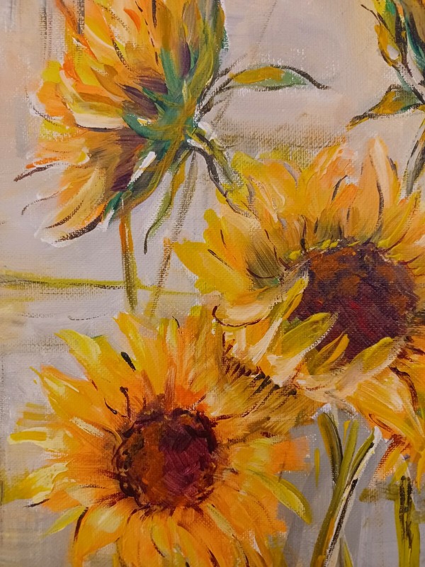 Sunflowers Acrylic painting on canvas 11×14 inches Original Signed by an artist gallery
