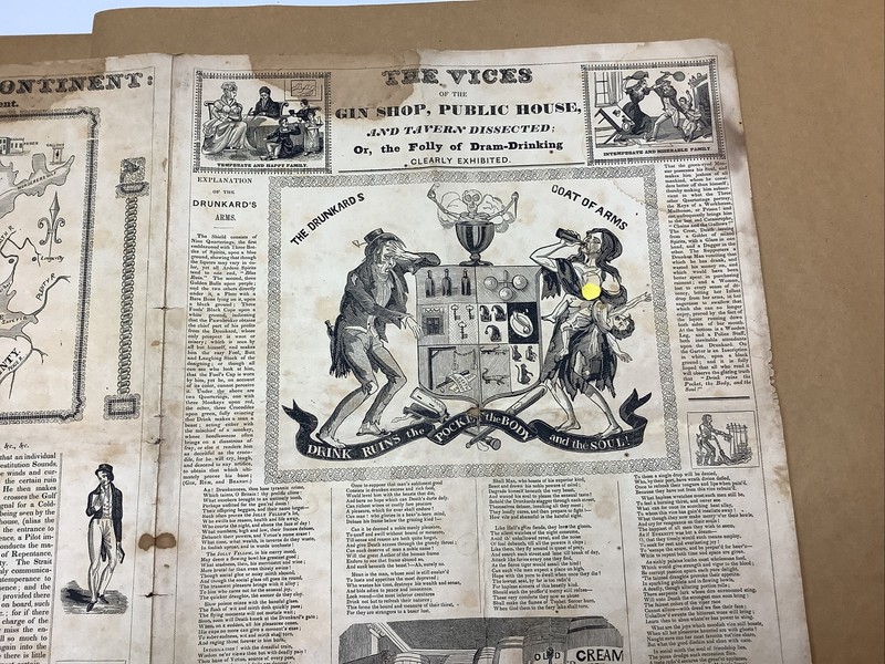 J.V. Quick New York The Drunkards Coat Of Arms Broadside 1850’s RARE!!! gallery