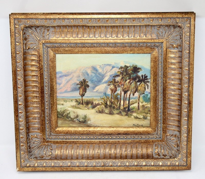 Paul Grimm Original Oil Painting Desert CA Palm Springs Landscape Signed Framed!