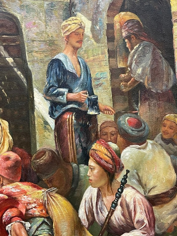 A Very Large Orientalist Oil on Canvas Painting gallery