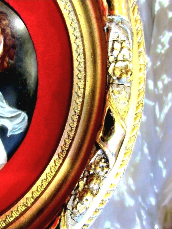 19century Sevres Porcelain Plaque in Rococo Gilded Frame (Queen Louise) gallery