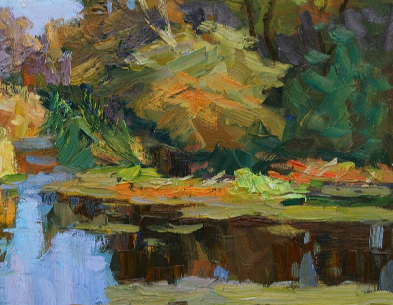 Original Autumn Day Landscape Oil Artwork Impressionism ART gallery