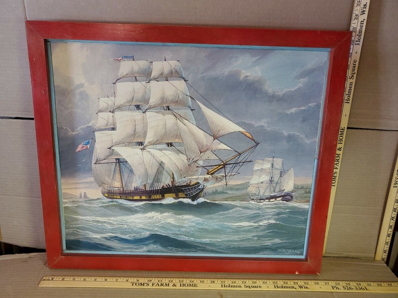 William Frederick Mitchell Naval / Merchant ship LITHO on CANVASS Framed #2