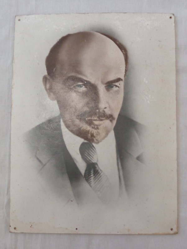 Lenin Vtg Large Soviet Picture Russian Communist Painting USSR 1971