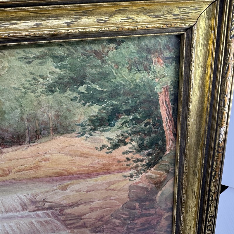 Original Horace Taylor Watercolor Painting 1897 Catskills Waterfall Landscape gallery