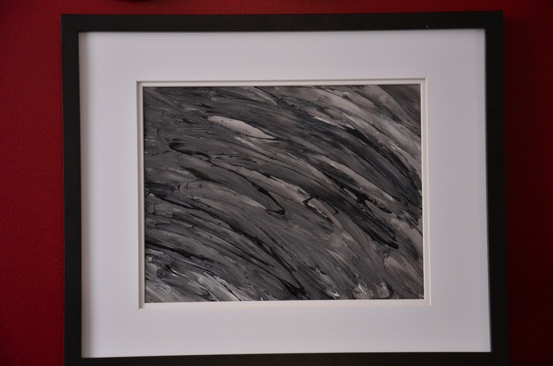 Abstract textured painting 11″X14″ with 16″X20″ double matted frame