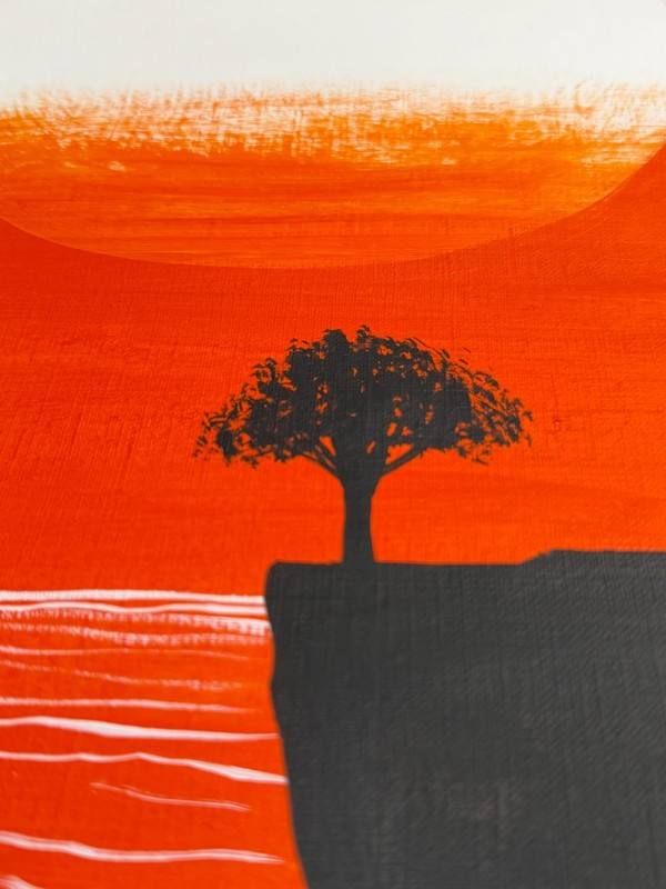 Captivating Ocean Sun Landscape Painting - Acrylics On 11x14" Mixed Media Paper gallery