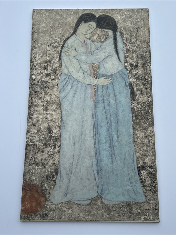 FUMIKO MATSUDA PAINTING JAPANESE MODERNIST LARGE WOMAN WOMEN LISTED FAMOUS OIL