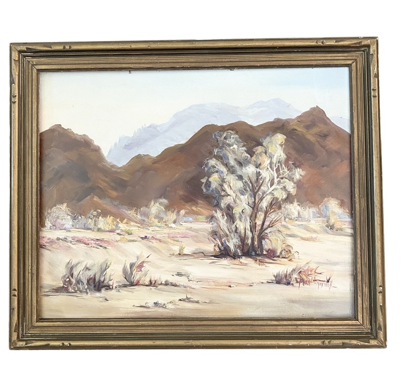 PEARL MAXWELL ( 1908-1987) Listed CA PLEIN AIR “ Desert Hues” Oil Painting