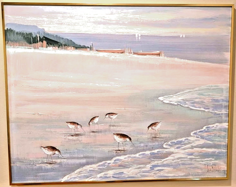 🔥RARE Vintage Lee Reynolds Large MCM Canvas Painting Vanguard Studios 50×40🔥
