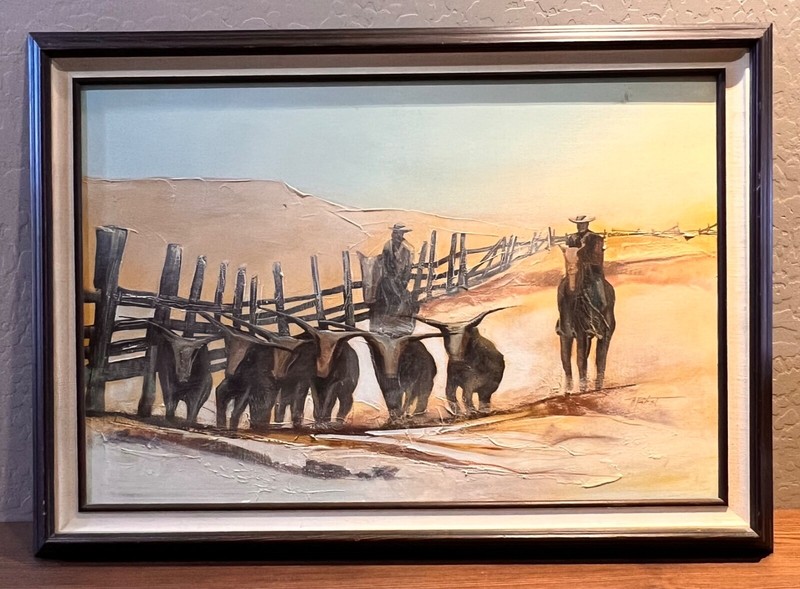 Charles H. Pabst Western Landscape Painting (42 x 36 E55)