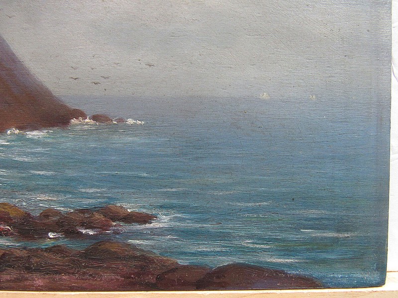 William AJ Claus 1880s Ptg Monhegan Headlands Listed Maine, Massachusetts Artist gallery