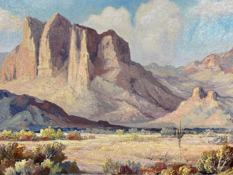 GODFREY VESELY PLEIN AIR IMPRESSIONIST ARIZONA DESERT LANDSCAPE OIL PAINTING gallery