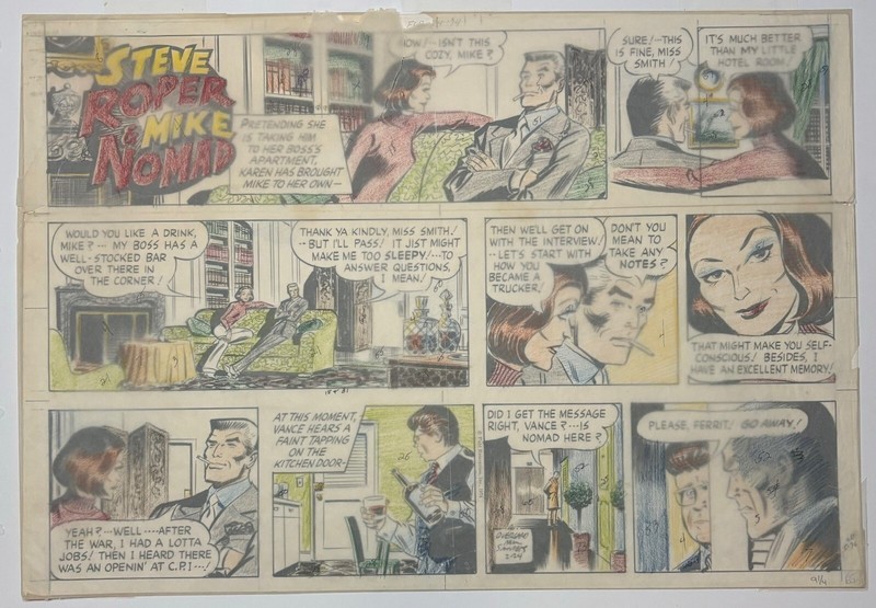 Original William Overgard STEVE ROPER & MIKE NOMAD Sunday Comics ILLUSTRATION gallery