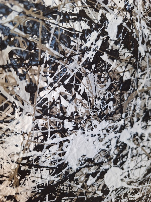 Original Abstract Action Painting jackson pollock style signed art decor paint gallery