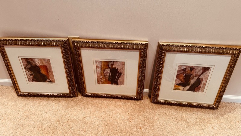 3 Original Paintings, «Three Musicians» by Radcliffe; Signed and numbered 3/25