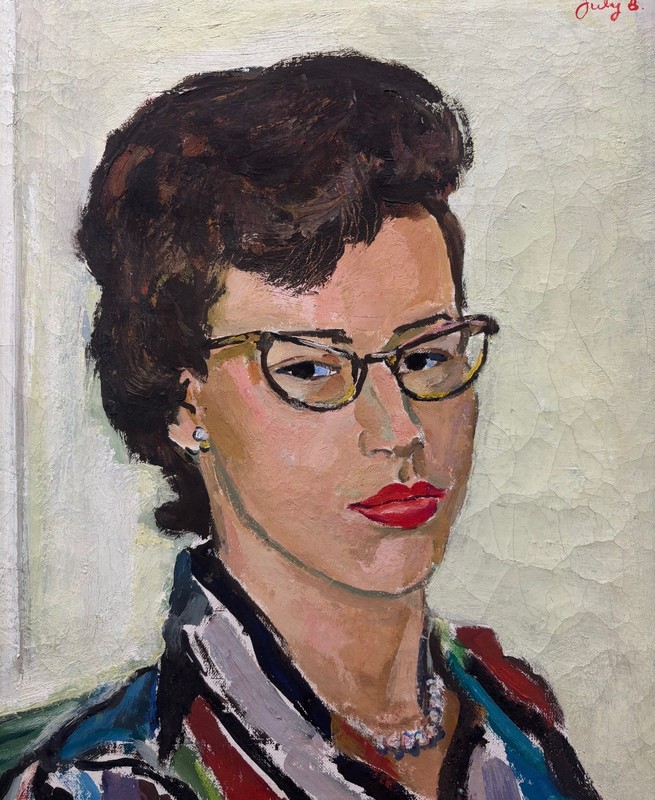 Original '63 ARTHUR KAUFFMANN Portrait of Daughter GERMAN EXPRESSIONIST Painting gallery