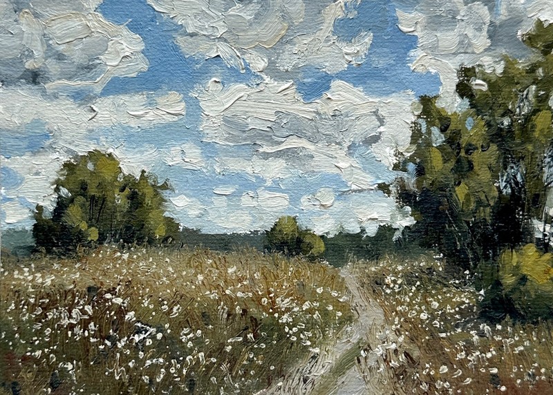 Original Landscape Oil Painting Impressionist 13x18cm 5×7 Art Cottagecore Decor
