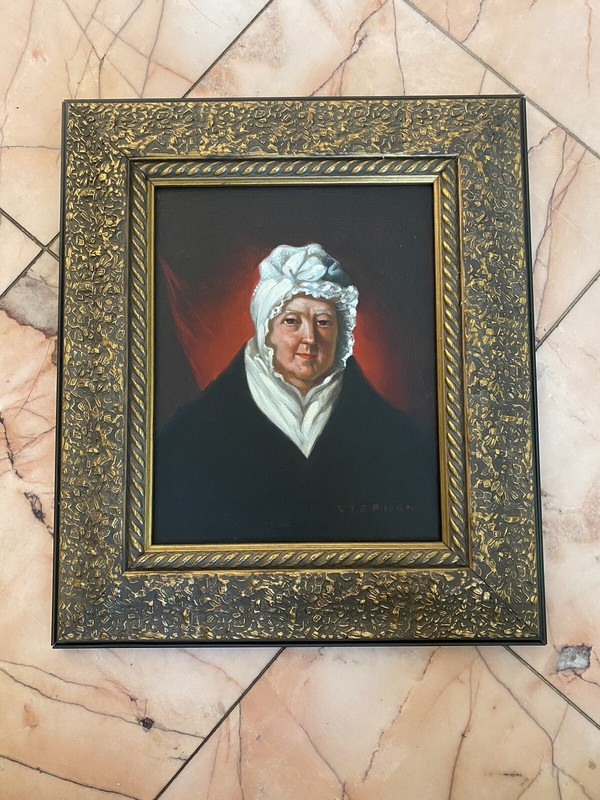 Stephen Signed Portrait Oil Painting Vintage