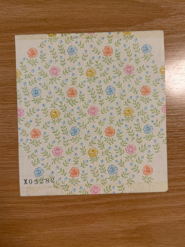 Original Gouache Textile Design X03282 Ditsy Rose Floral Vine Allover Pattern
