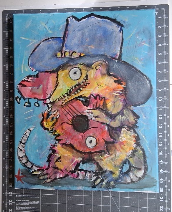 Possum Americana Animal Outsider Painting Thayer Graffiti Folk Large Canvas gallery