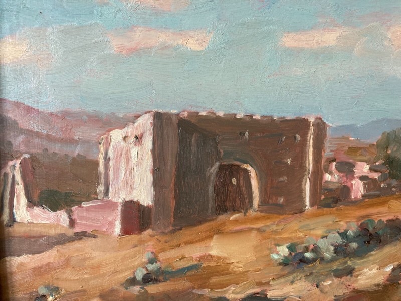 Helmut Gransow (1921-2012) Canadian Oil on Board Landscape Painting Pozos Mexico gallery