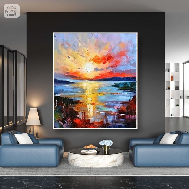 Sale Abstract Sunrise 60″H X 48W Original Painting $3,495 Now $1,795