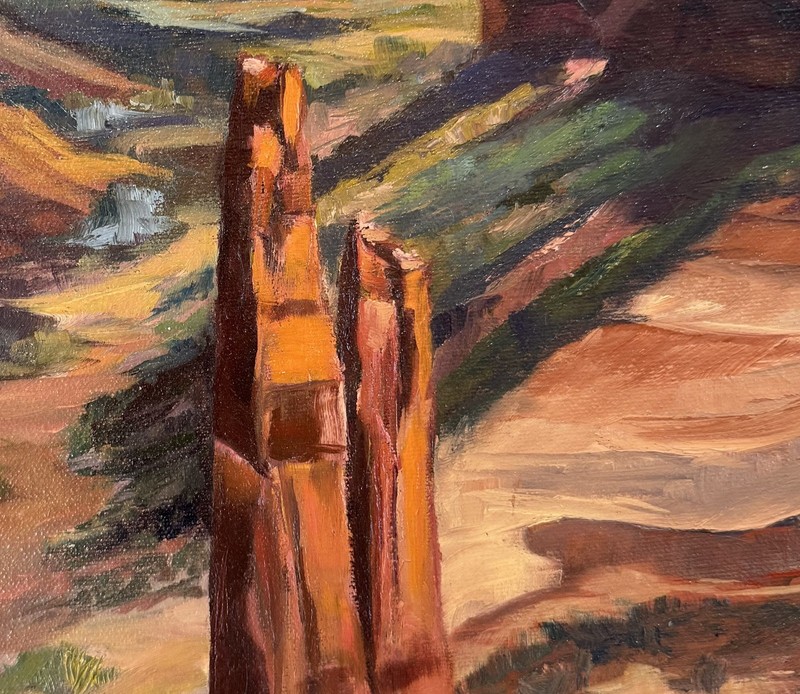 "Cyndi Thau" Canyon de Chelly Spider Rock Plein Air Painting gallery
