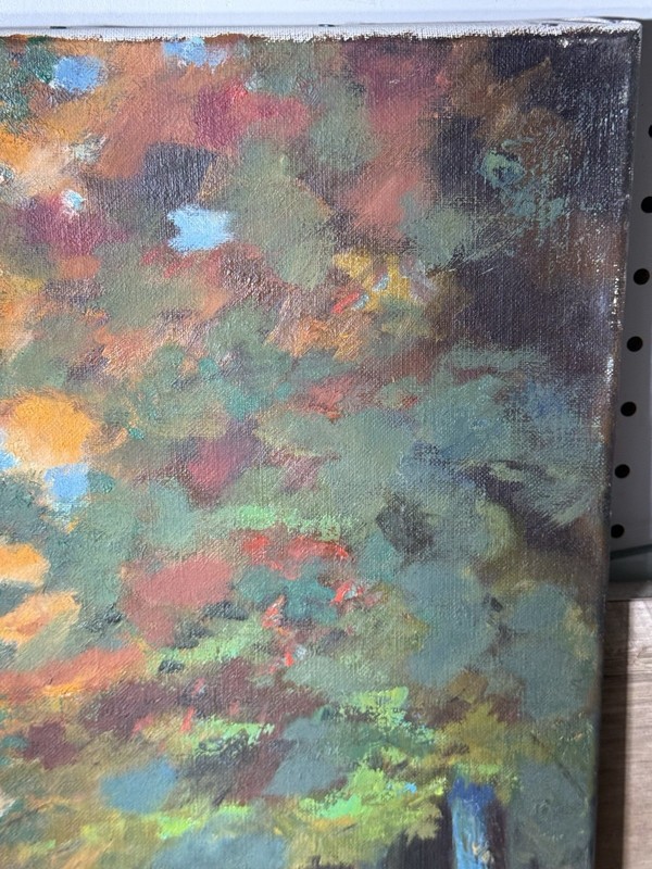 1920s W.S Berghe European Impressionist Oil On Canvas Walk Through Park Signed gallery