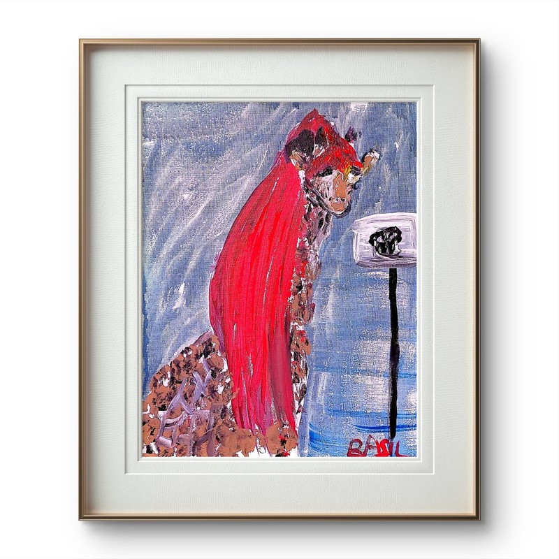 Basketball Girl Giraffe Pop Art Inspired Abstract Expressionism Canvas 11x14 gallery