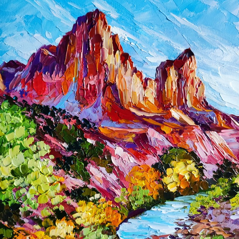 Original oil painting Grand Canyon Utah Zion National Park Landscape 10*14 inch gallery