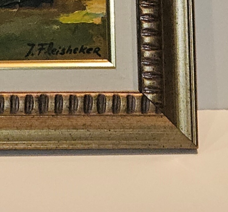 ITZCHAK FLEISHEKER - ORIGINAL OIL PAINTING ON CANVAS, CUSTOM WOOD FRAMING -W/COA gallery