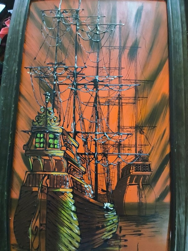Framed Modern Ships Seascape Nautical Painting Artwork, Single Piece