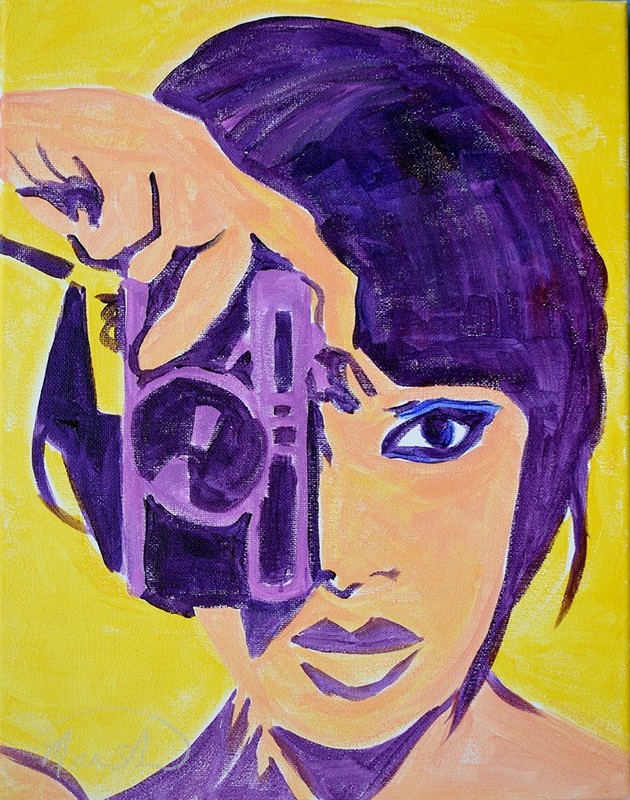 Original Expressionism Abstract Pop Art 11x14 Acrylic Canvas Painting Decor gallery